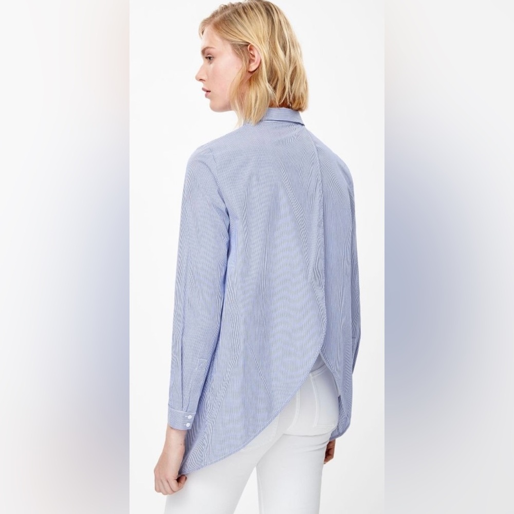 Cos Split Back Panel Striped Button Down Shirt Si… - image 1